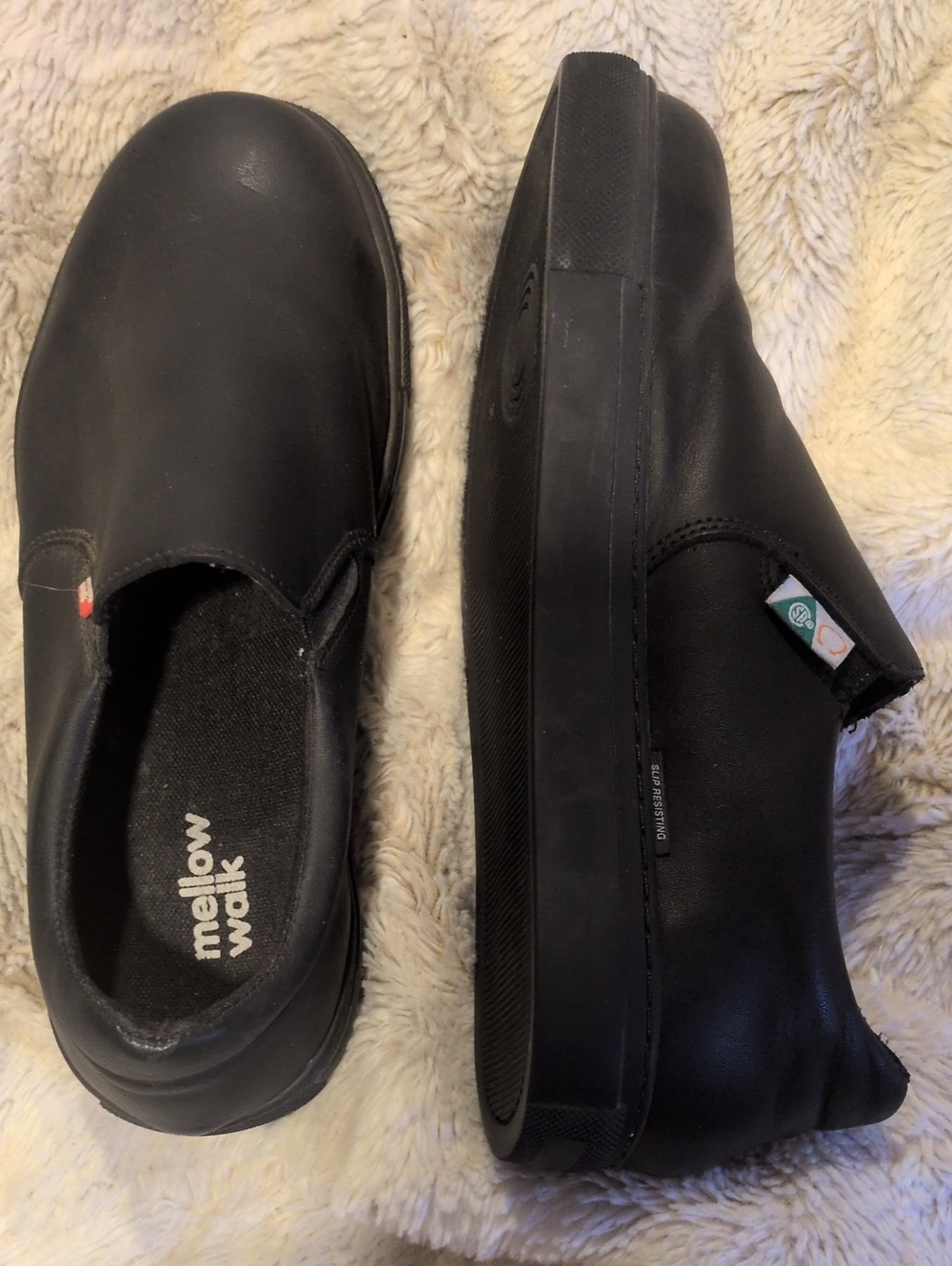 Women's Leather Slip On Safety Shoes Sz 8